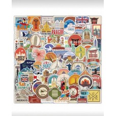 Set De 50 Stickers Viajeros Ciudades Países Turismo Viajeros